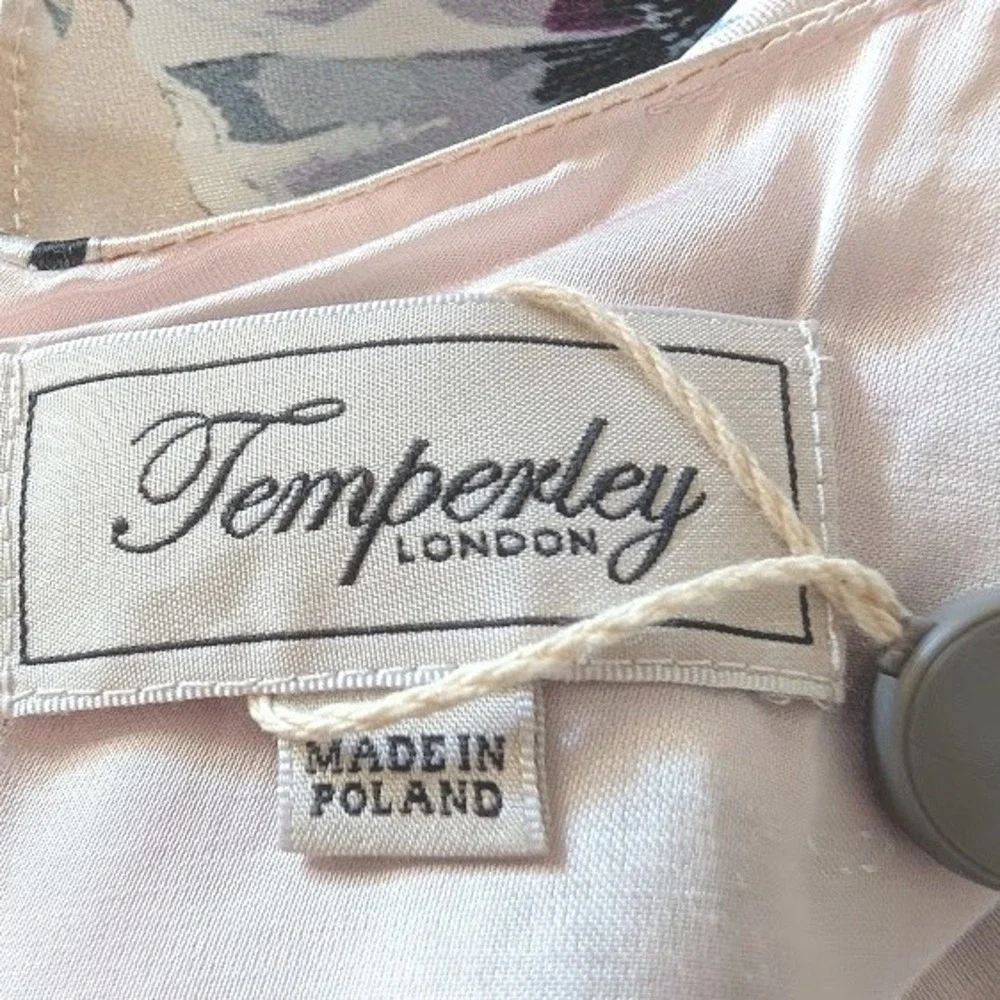 Temperley London Giselle V-Neck Maxi Dress Silk Satin Hibiscus Mix UK8 US4 NEW - Picture 5 of 10